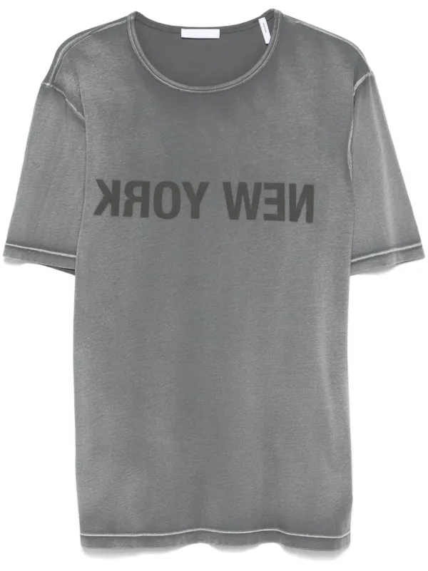 トップス Helmut Lang distressed Print Tee Gray Helmut Lang New York T-shirt | Grey | FARFETCH