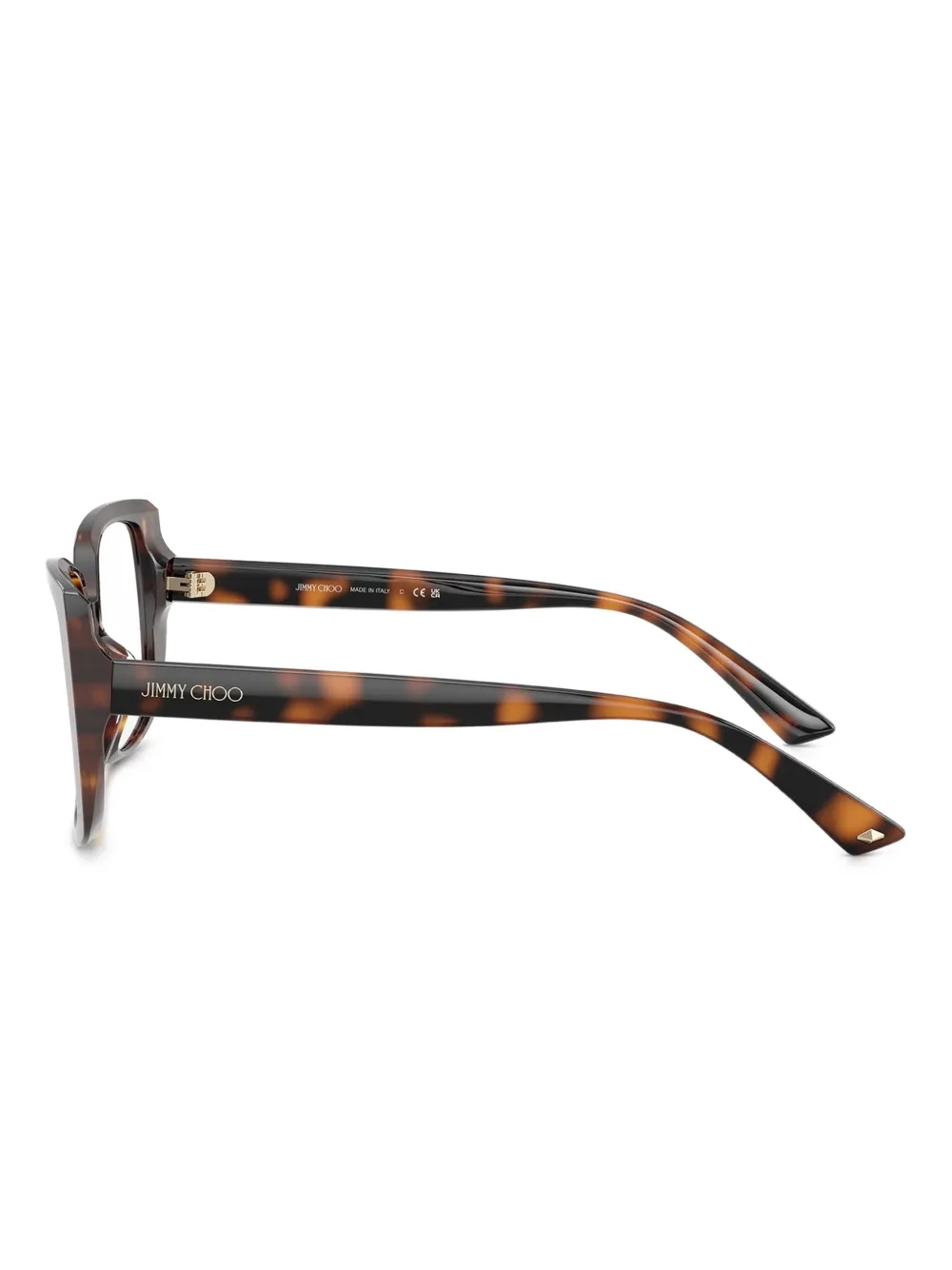 Jimmy Choo Eyewear Bril met vierkant montuur met schildpadschild effect Bruin