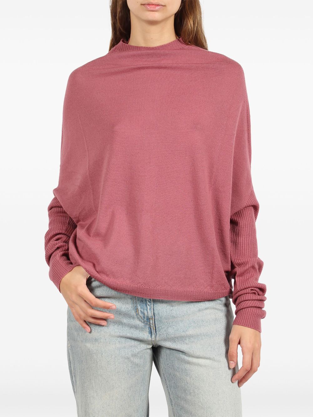 Rick Owens boat-neck jumper - Roze