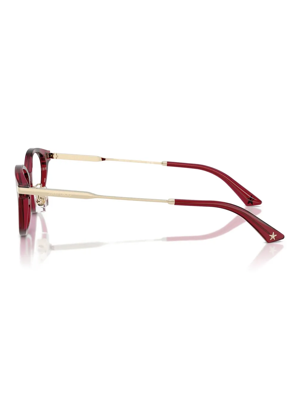 Jimmy Choo Eyewear Bril met rond montuur Rood
