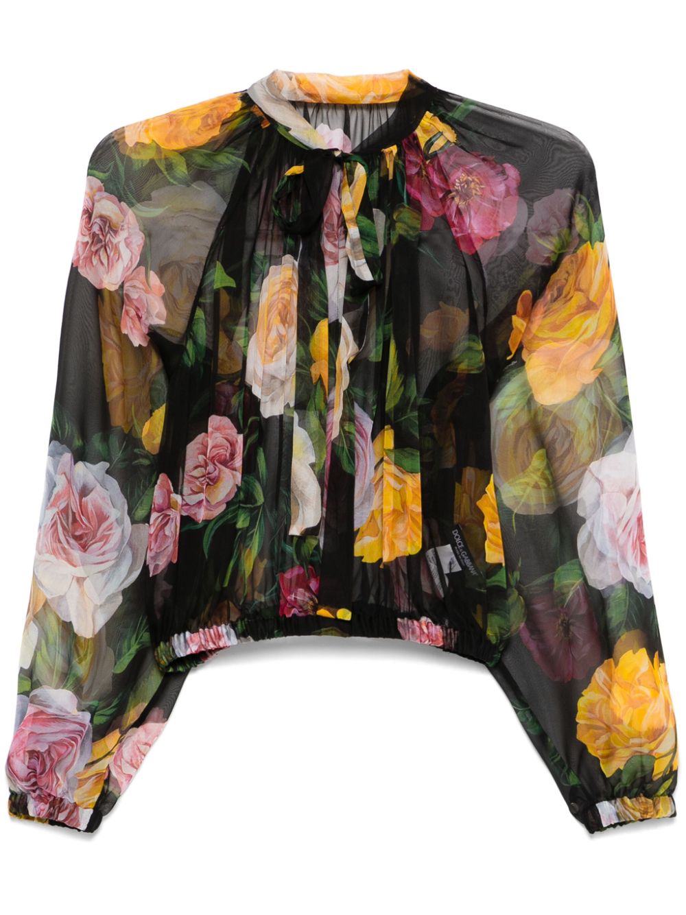 floral-print blouse