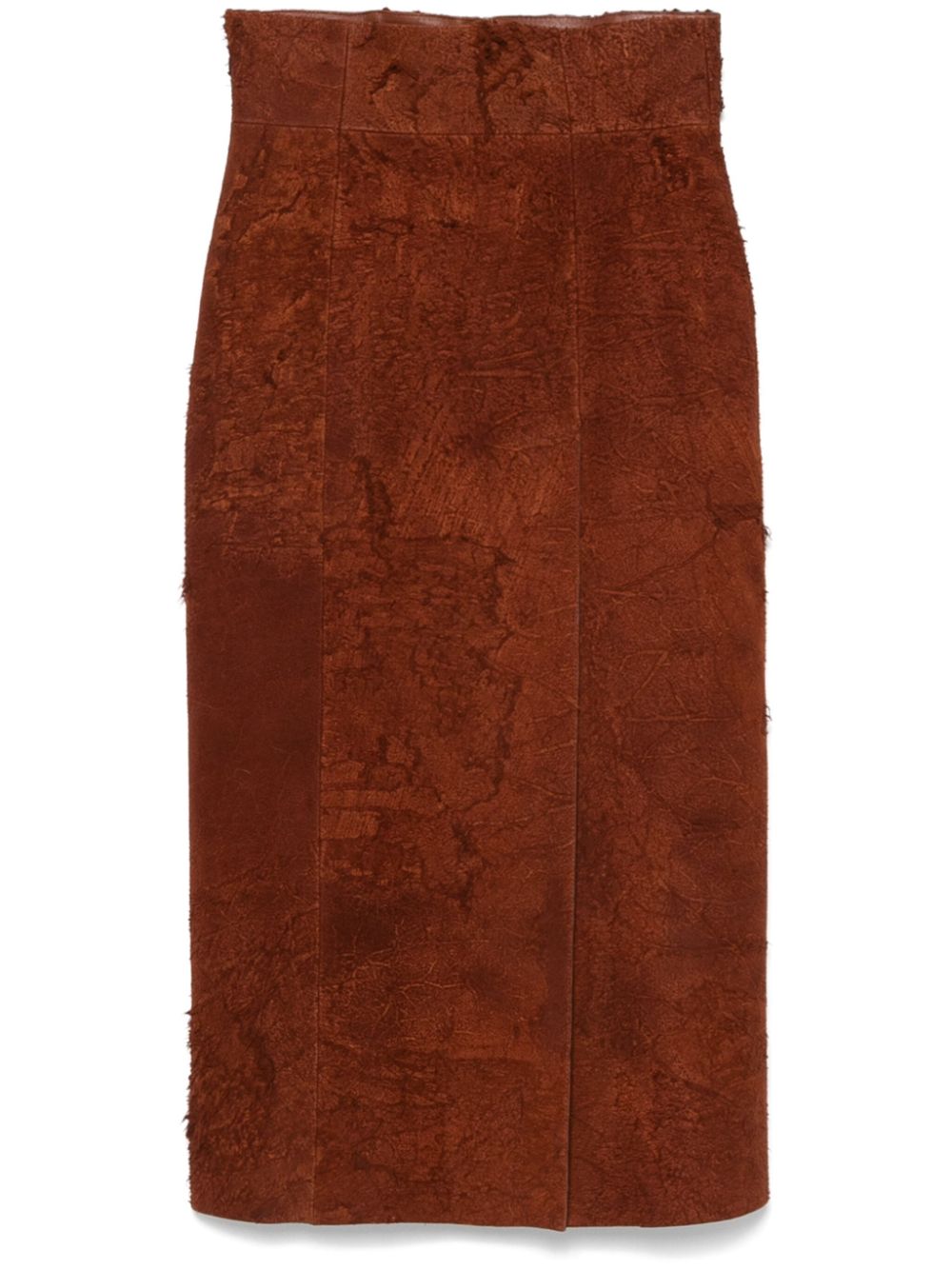 Alexander McQueen Suède midi-rok Bruin