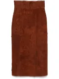 Alexander McQueen suede midi skirt - Brown