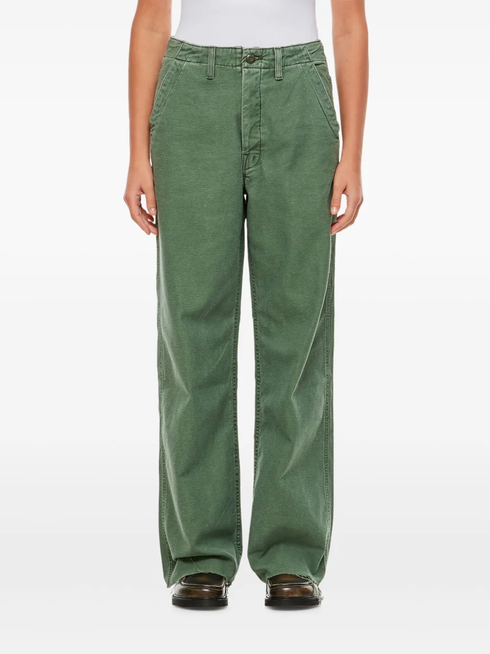 MOTHER Jeans met logopatch Groen
