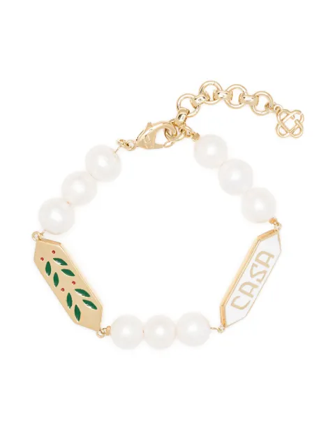 Casablanca pearl logo bracelet