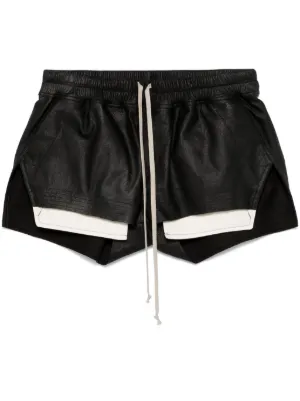 RICK OWENS レザー ショートパンツ | NET-A-PORTER