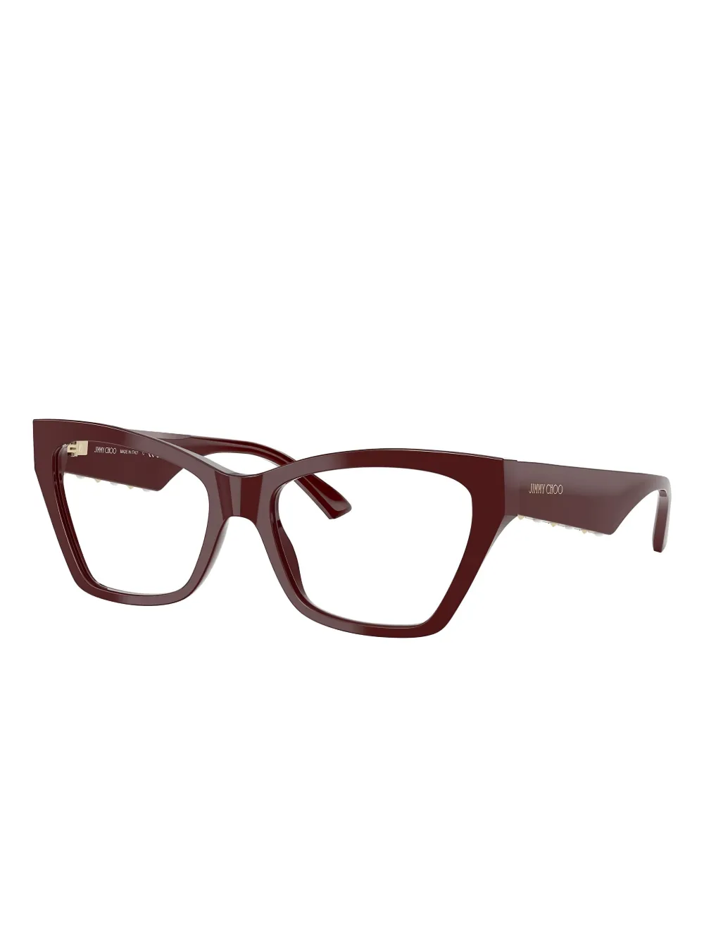 Jimmy Choo Eyewear embellished squared cat-eye glasses Rood