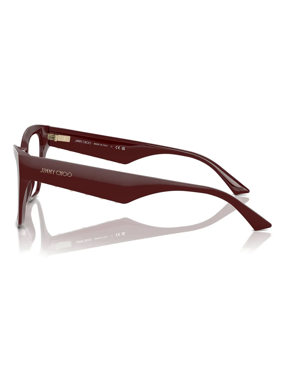 Jimmy Choo Eyewear embellished squared cat-eye glasses Rood