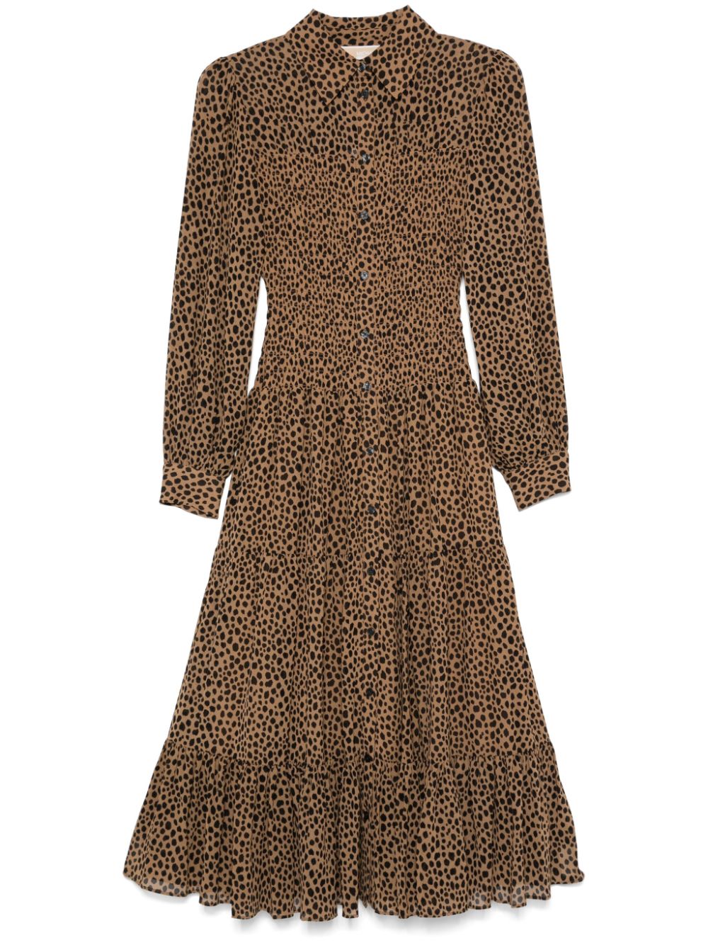 cheetah-print midi dress