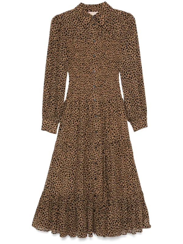 Michael Kors cheetah-print Midi Dress Brown FARFETCH IN
