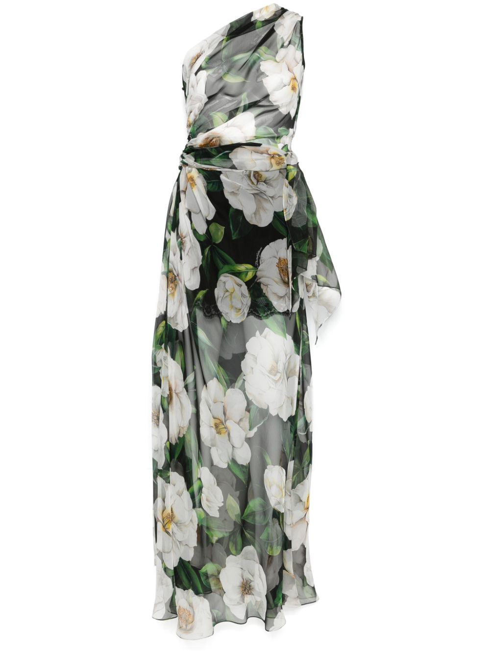 Dolce & Gabbana Maxi-jurk met bloemenprint Zwart