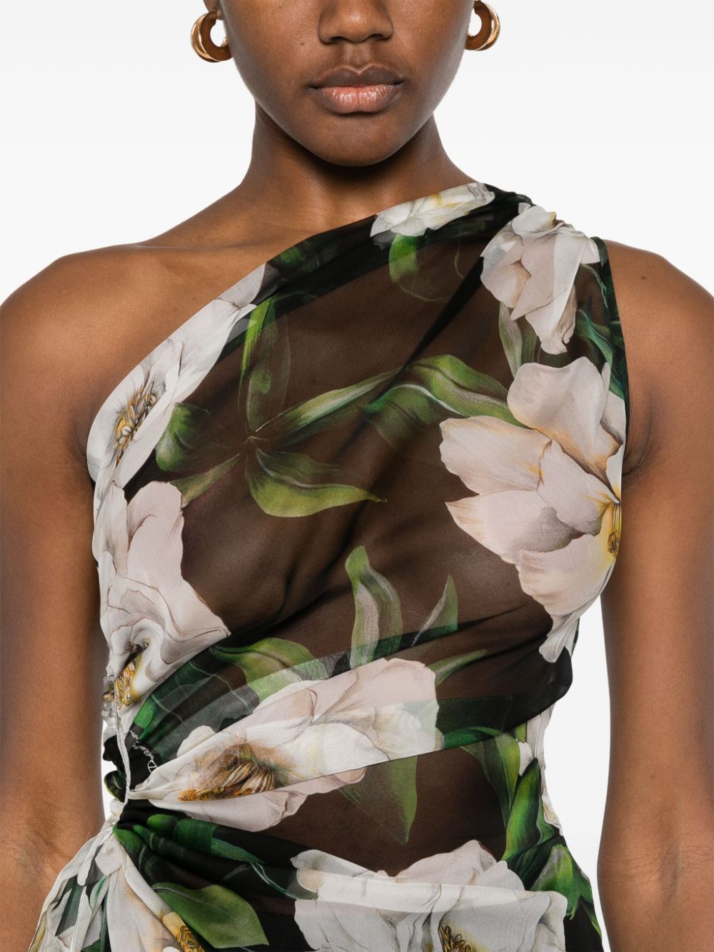 Dolce & Gabbana Maxi-jurk met bloemenprint Zwart