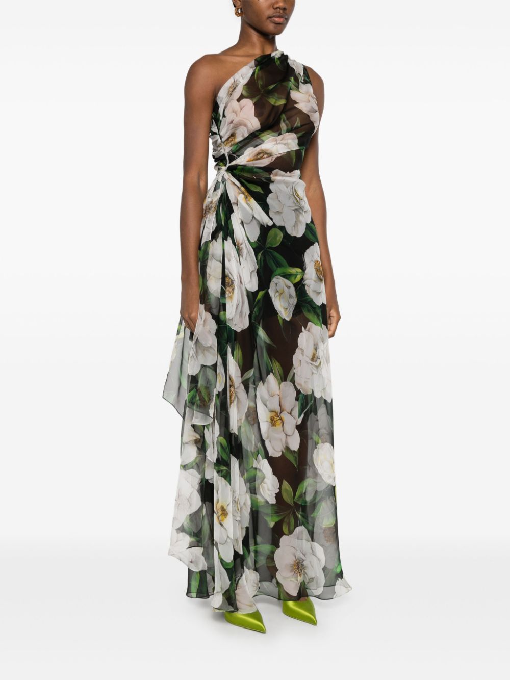 Dolce & Gabbana Maxi-jurk met bloemenprint Zwart