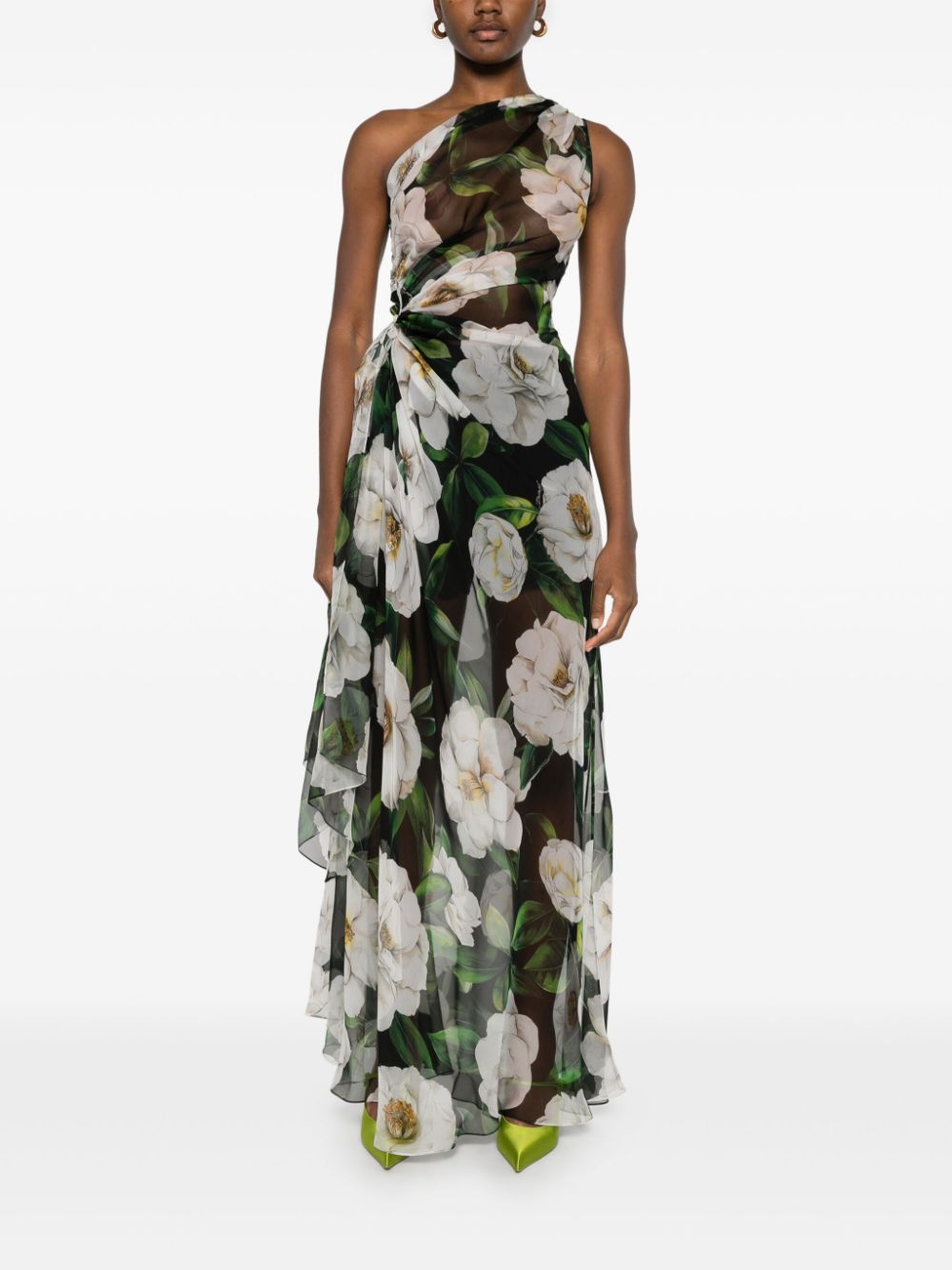 Dolce & Gabbana Maxi-jurk met bloemenprint - Zwart