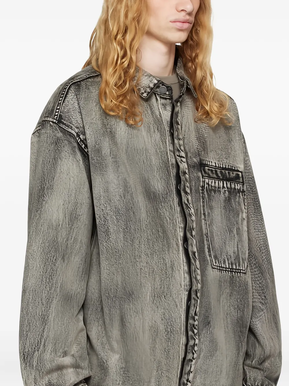 ENTIRE STUDIOS Camisa jeans com ombros deslocados | Image 2
