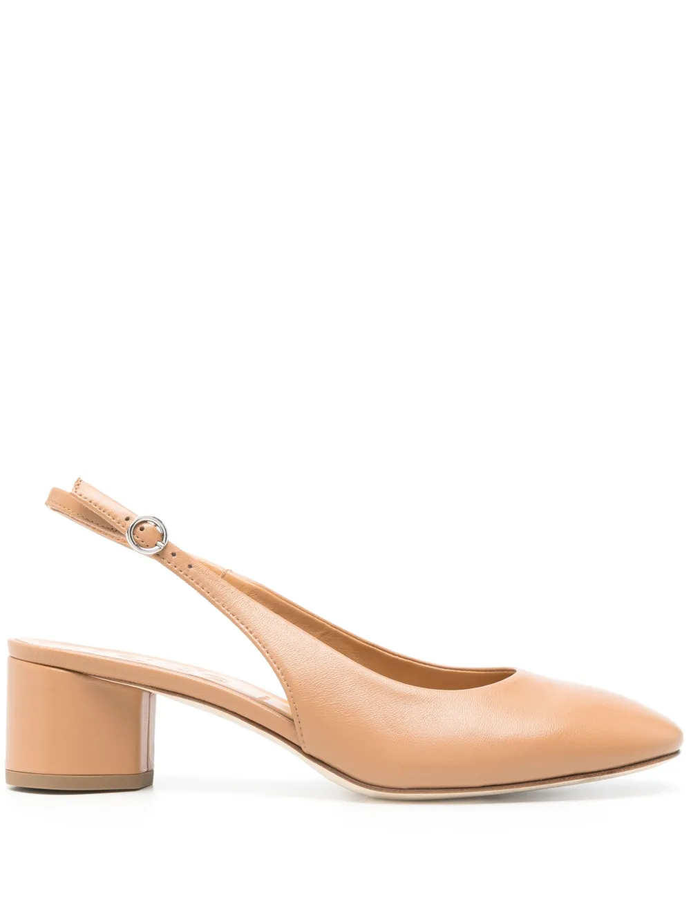 Aeyde 50mm leather slingback pumps Neutrals