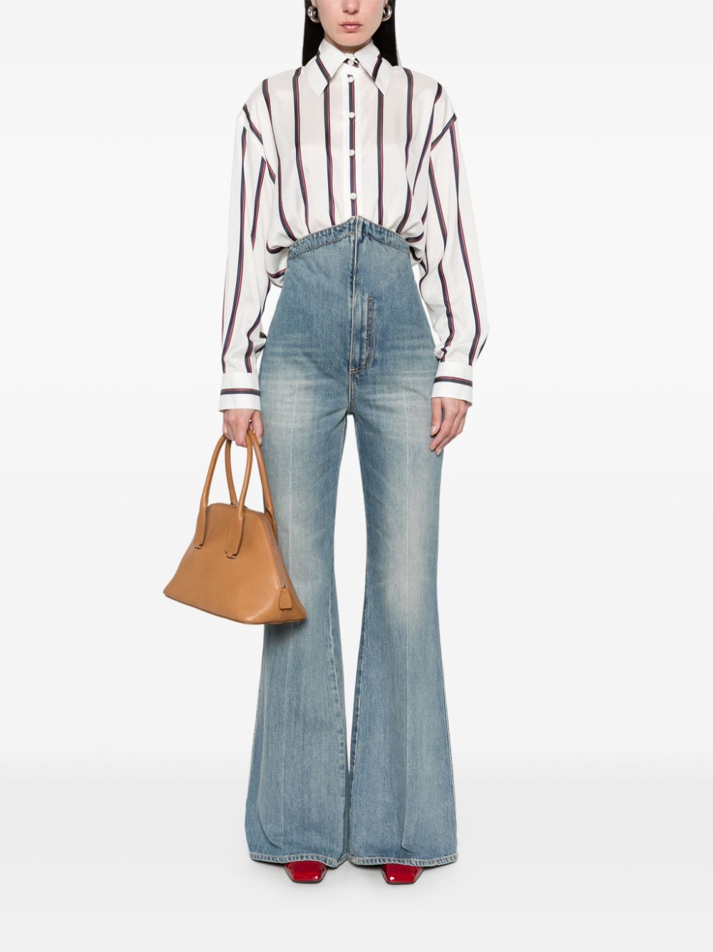 Alexander McQueen Jeans met omslag taille - Blauw