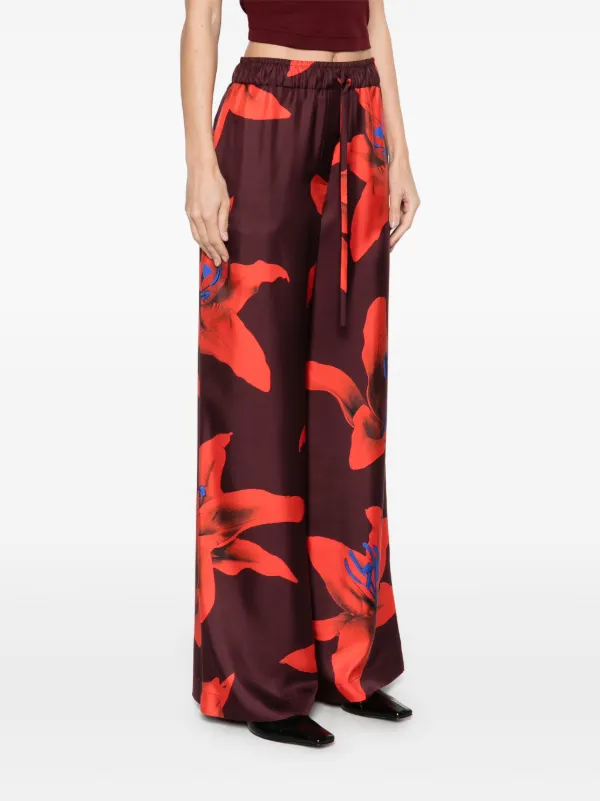 Alexander McQueen floral-print Trousers | Red | FARFETCH
