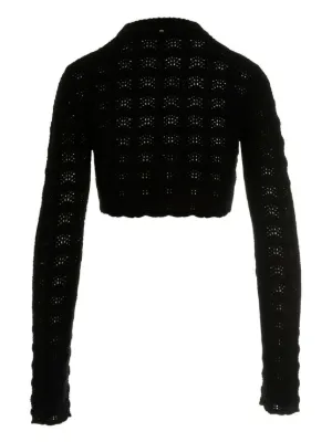 【送料&関税込】SportMax Sport Knitted And Fur Cardigan Sportmax Sport Cardigan Fake Fur Removable Neck