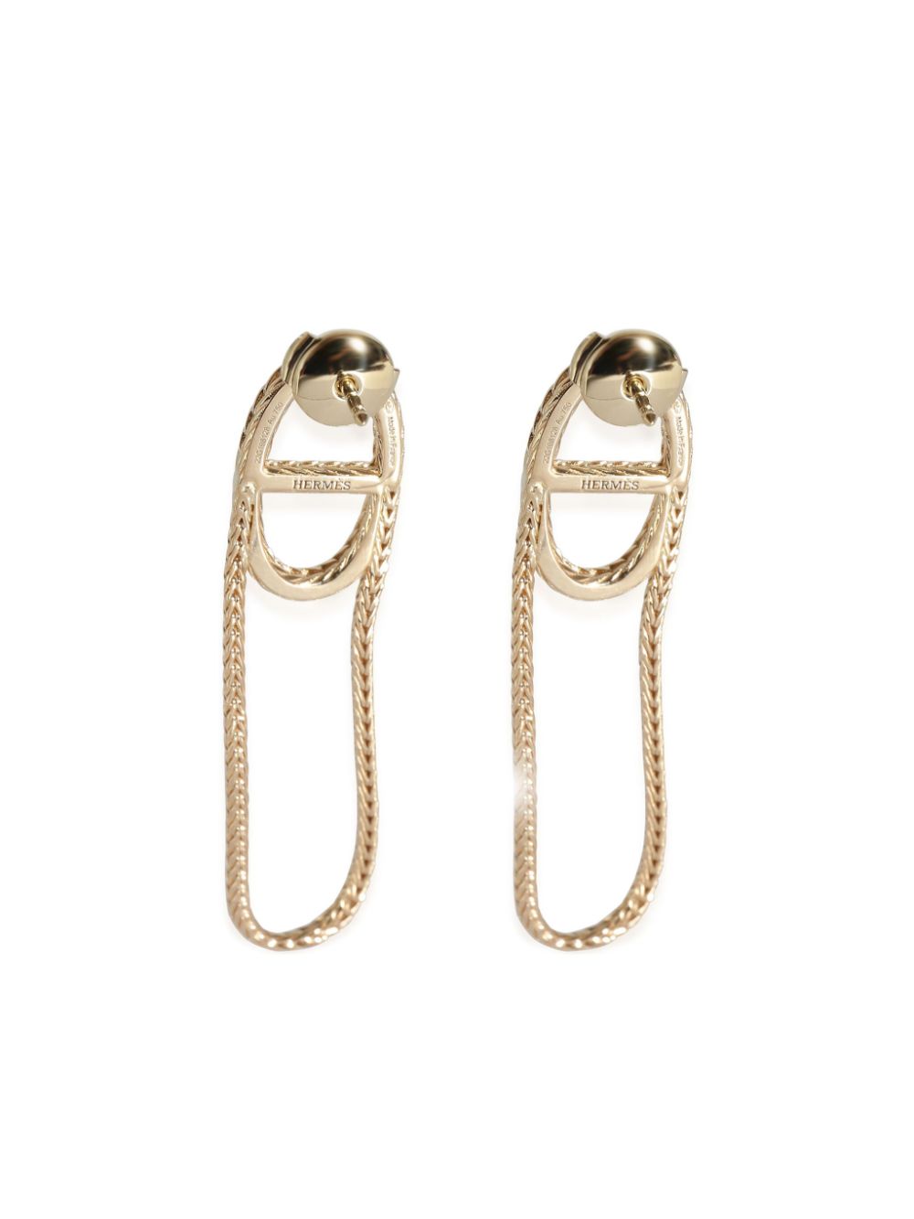 Hermès Pre-Owned pre-owned 18kt yellow gold Chaine D'ancre Danae Earrings - Geel