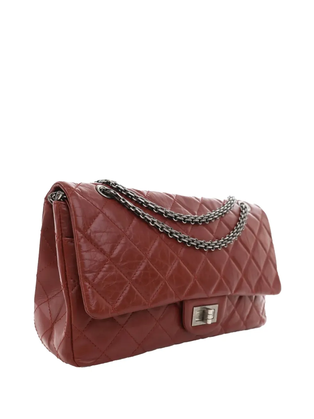 CHANEL Pre-Owned 2011 Reissue 2.55 Double Flap 227 verweerde kalfsleren schoudertas - Rood