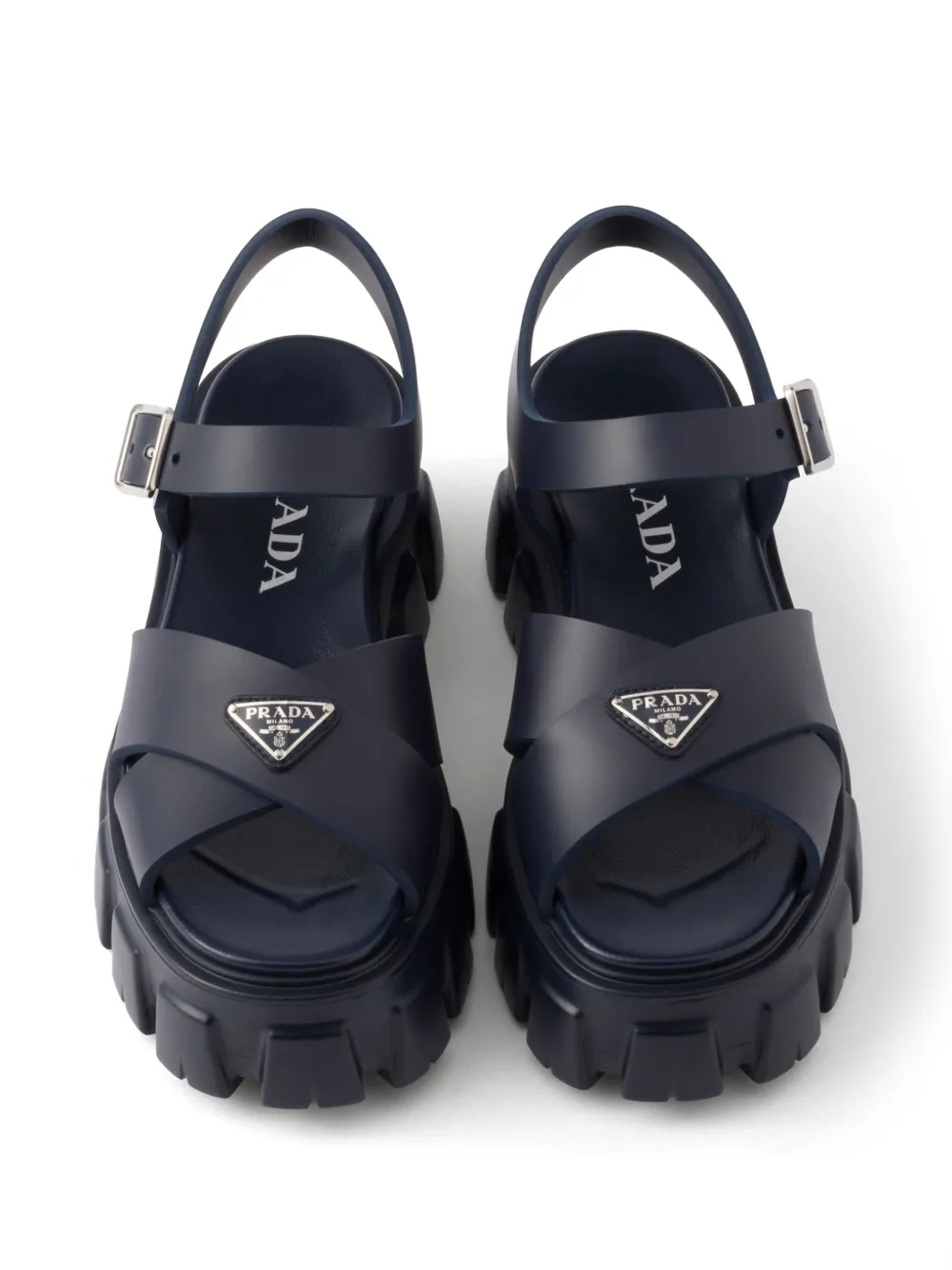 Prada 55mm Monolith sandals Blue