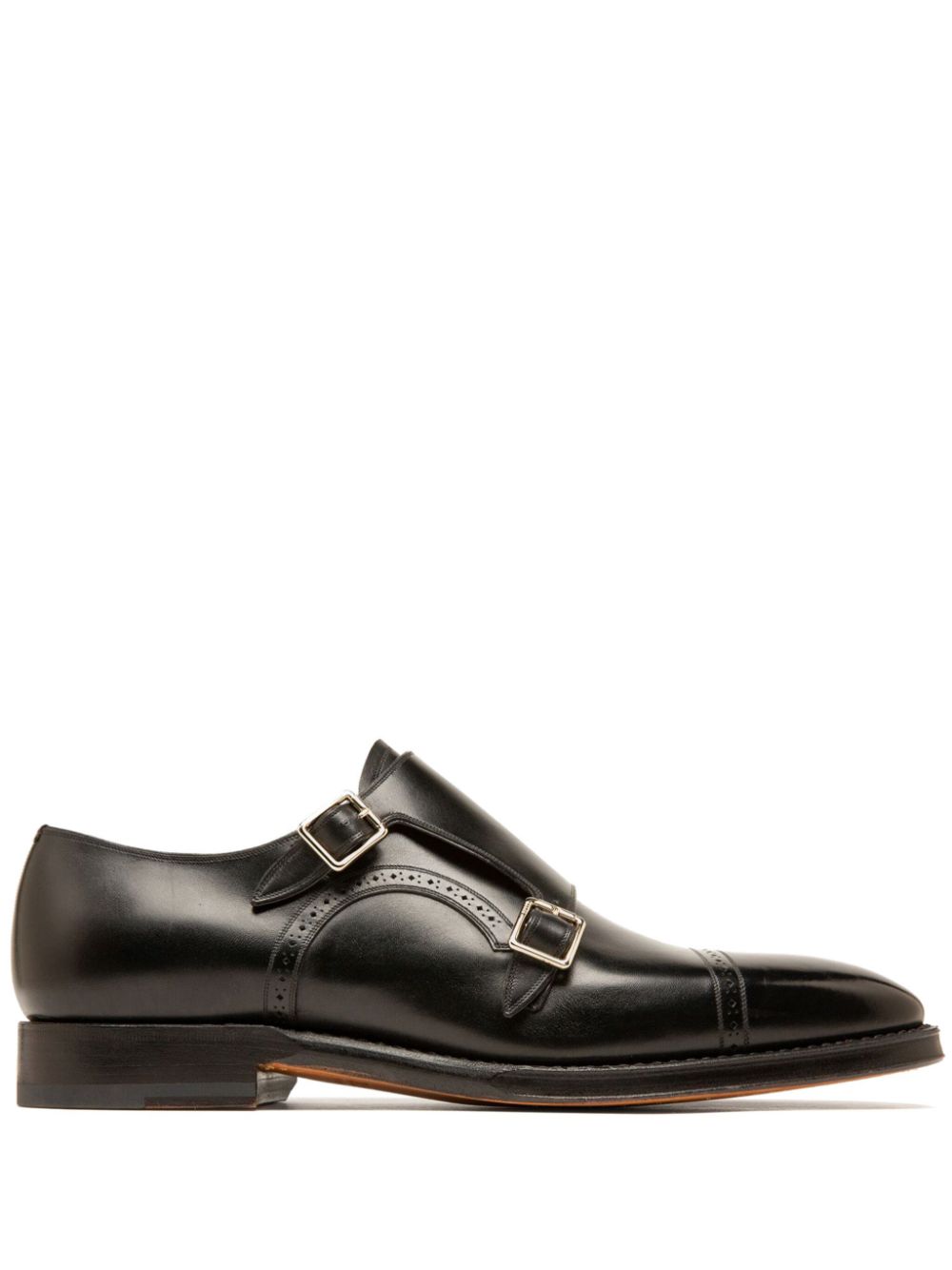 Bally leather monk shoes Black