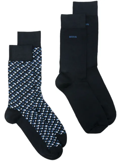 BOSS patterned intarsia-knit socks