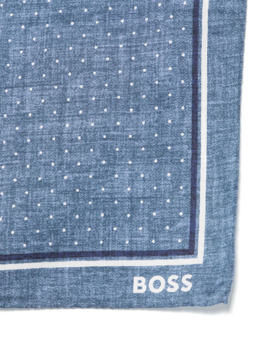 BOSS Zakdoek met logoprint - Blauw