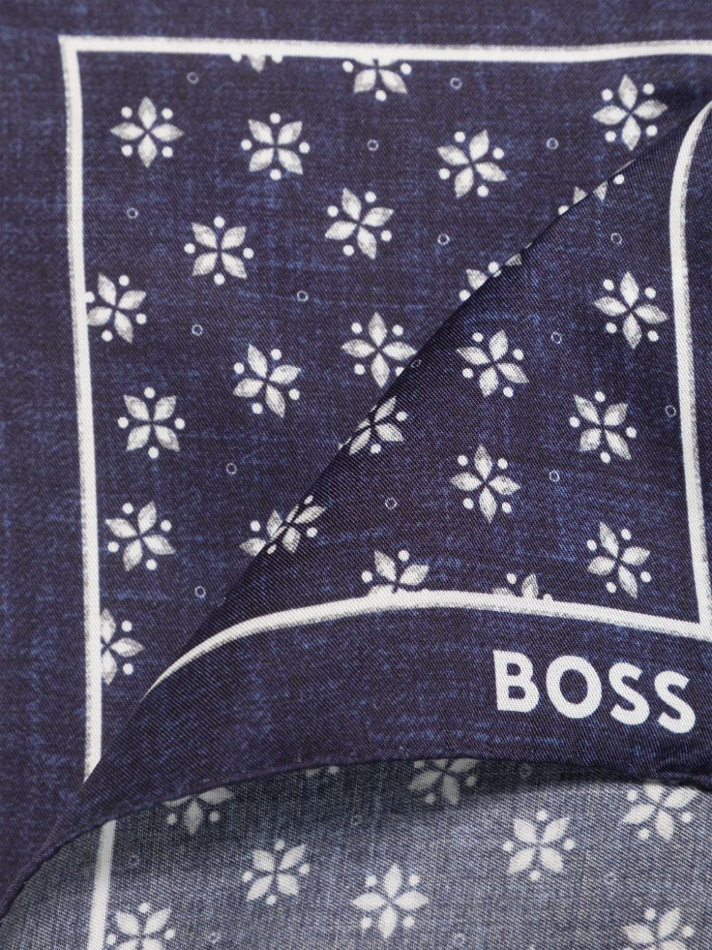 BOSS Zakdoek met bloemenprint - Blauw