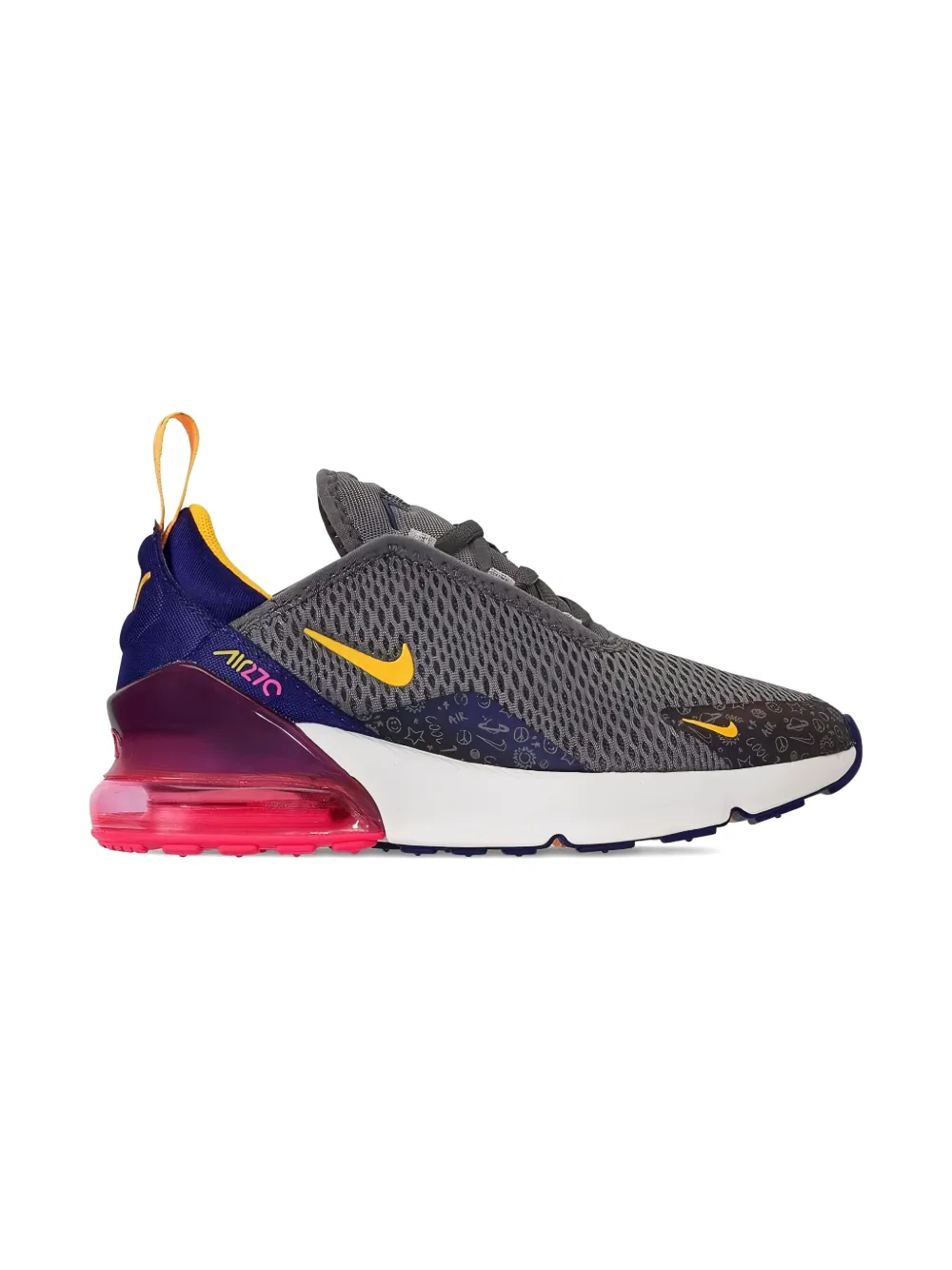 Nike Kids Air Max 270 Regency "Purple Laser Orange Racer Pink" sneakers Grijs