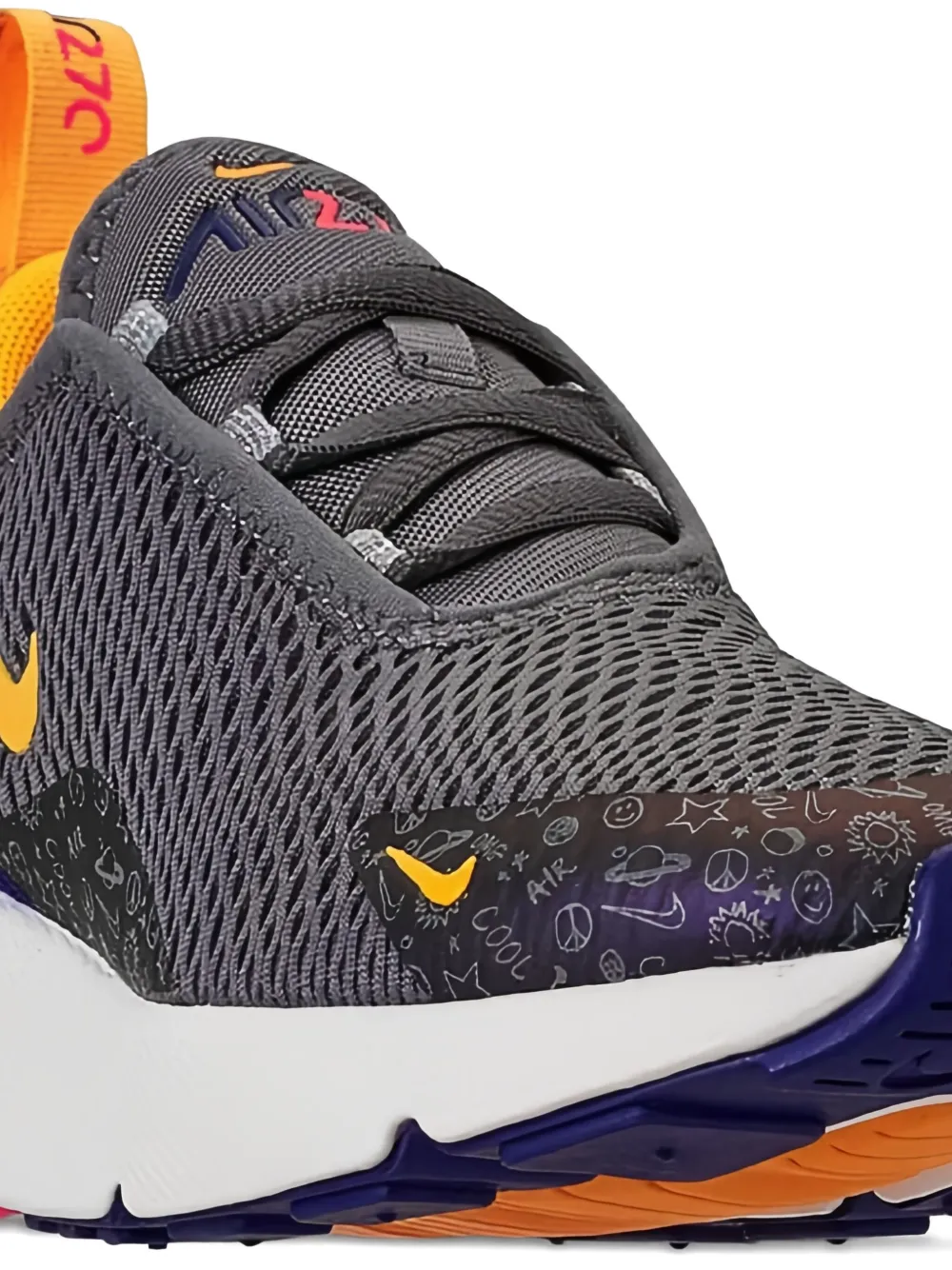 Nike Air Max 270 Regency "purple/laser Orange/racer Pink" Sneakers In Gray
