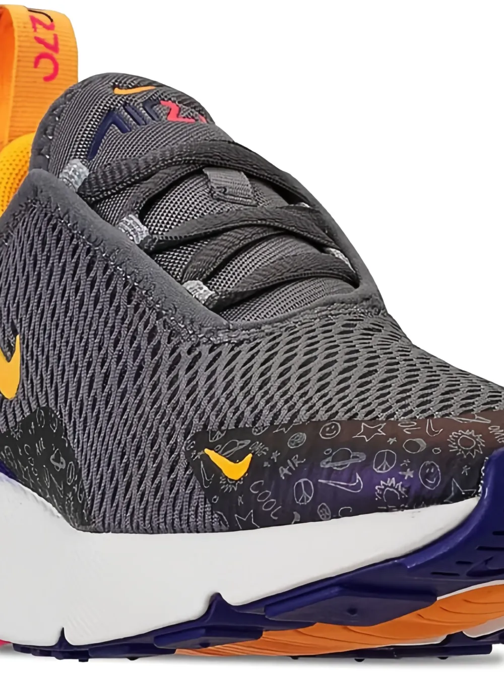 Nike Kids Air Max 270 Regency "Purple Laser Orange Racer Pink" sneakers Grey