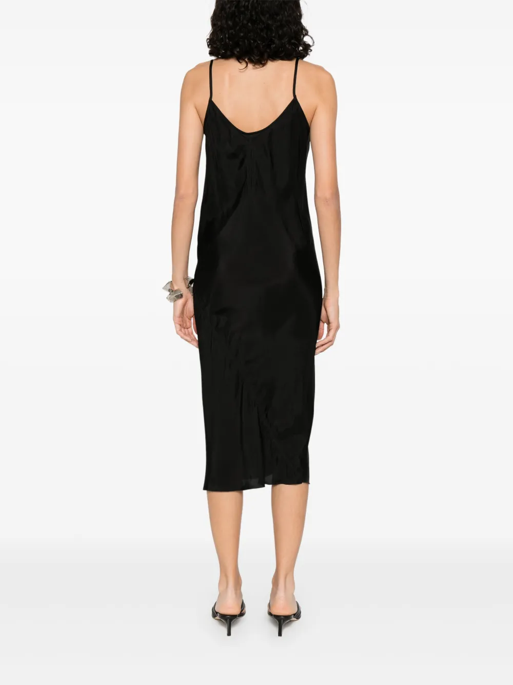 Rick Owens Slip-style midi-jurk Zwart