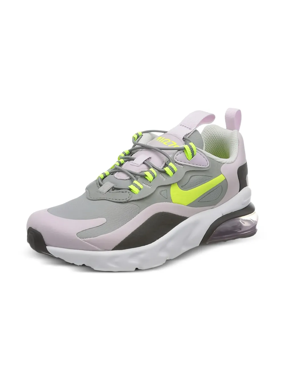 Nike Kids Air Max 270 React "Gunsmoke/Aurora" sneakers | Teen Boy Shoes | Image 2