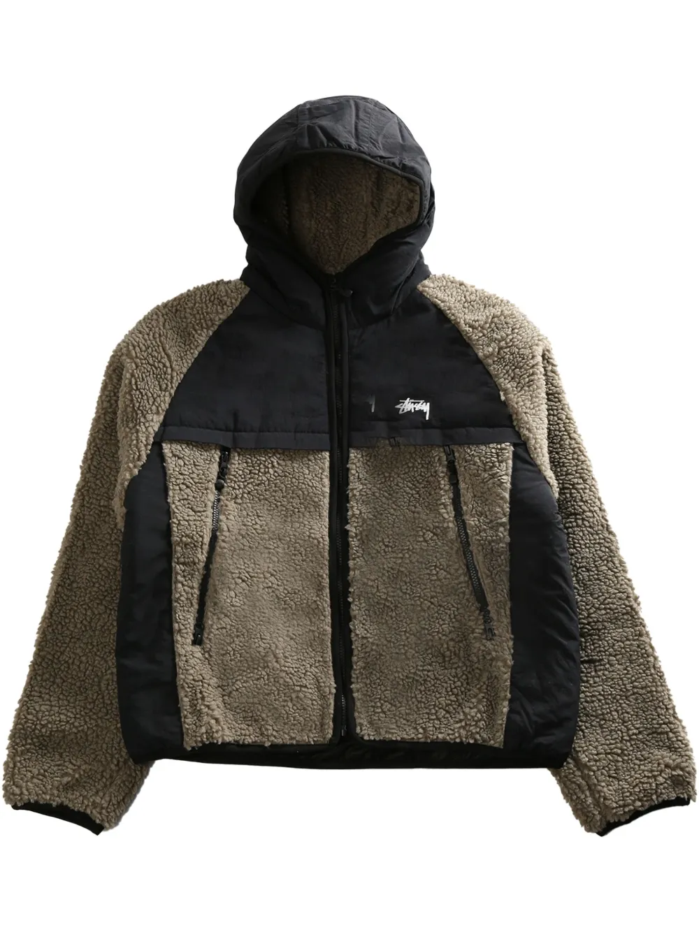 Stüssy panelled sherpa jacket