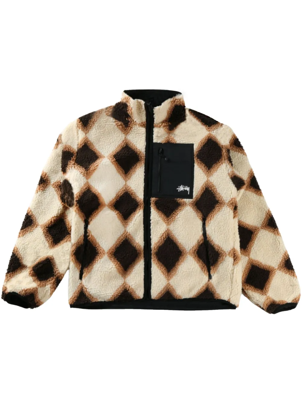 Stüssy diamond-pattern jacket | Neutrals | Image 1