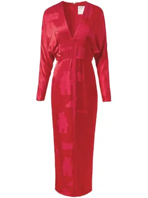 knee length dresses for ladies REMNANTS - Posie Viscose Jacquard Fabric