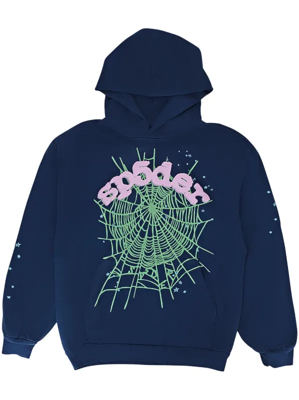 Sp5der Web Hoodie Sky Blue - Spider Hoodie