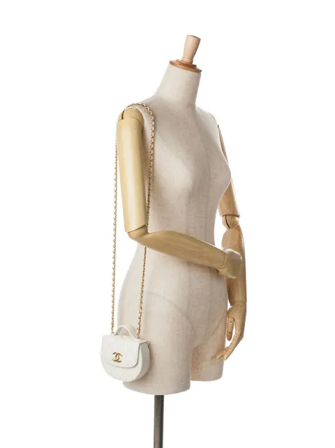 CHANEL Pre-Owned 2021-2024 Mini CC Quilted Aged Calfskin Top Handle with Chain clutch bag OGN00TKFKHMPVO0R - 2