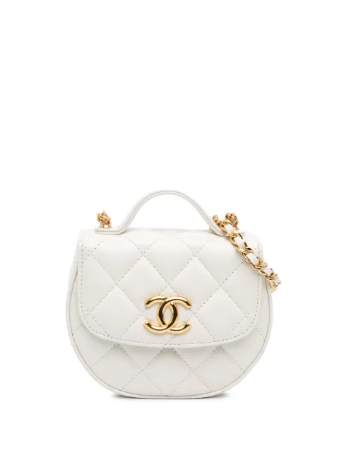 CHANEL Pre-Owned 2021-2024 Mini CC Quilted Aged Calfskin Top Handle with Chain clutch bag OGN00TKFKHMPVO0R - 0
