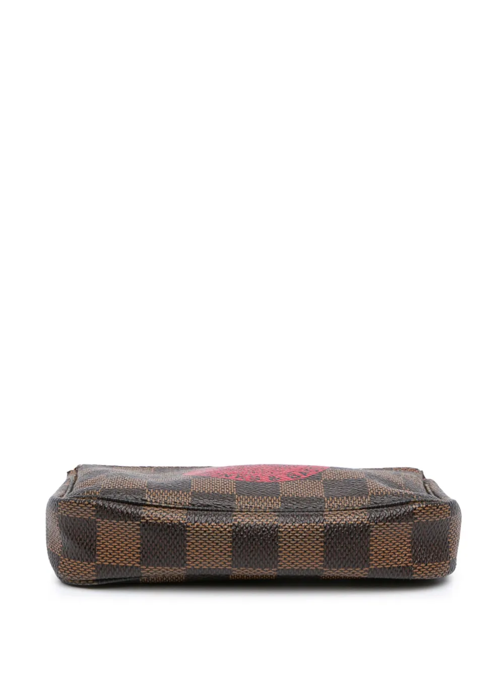Pre-owned Louis Vuitton 2008 Damier Ebene Trunks And Bags Mini Pochette Accessoires Handbag In Brown