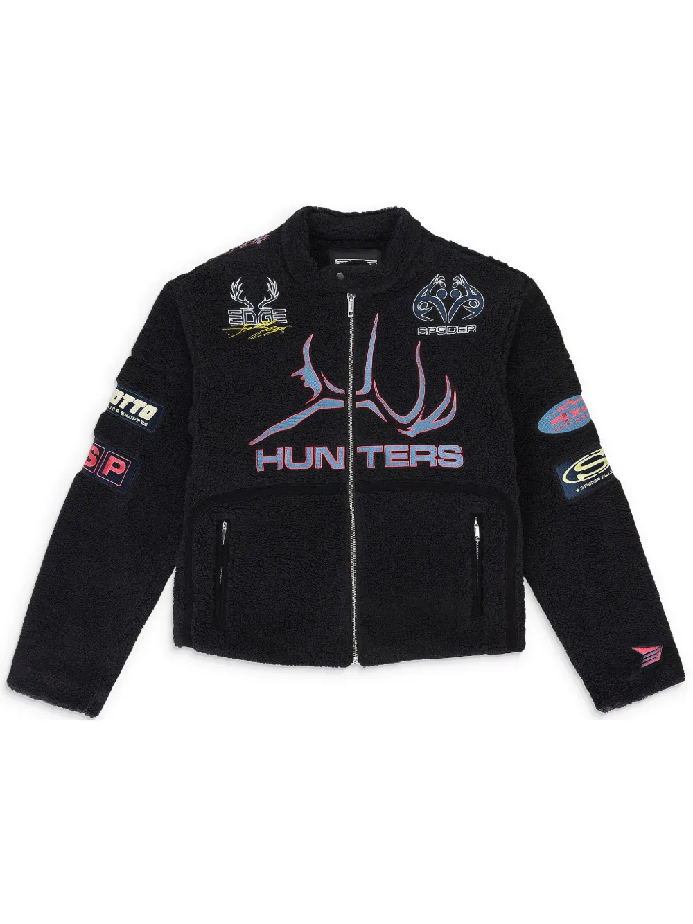 Sp5der Sherpa Jacket In Black