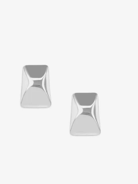 ANINE BING aretes rectangulares con diseño curvo