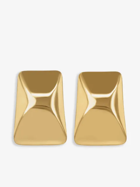 ANINE BING aretes rectangulares con diseño curvo