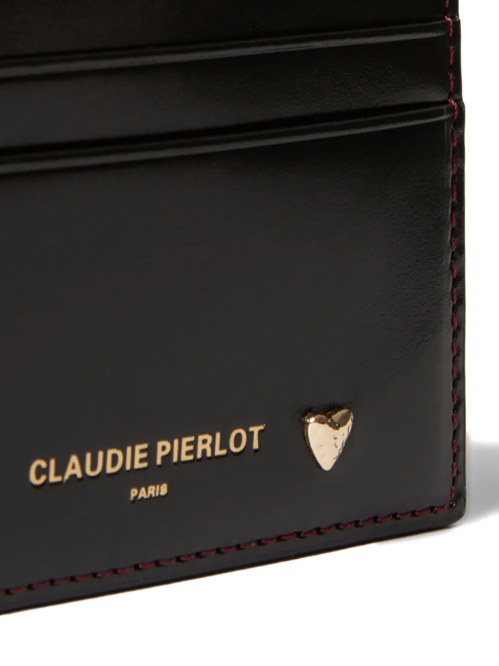 Claudie Pierlot Leren pasjeshouder Zwart