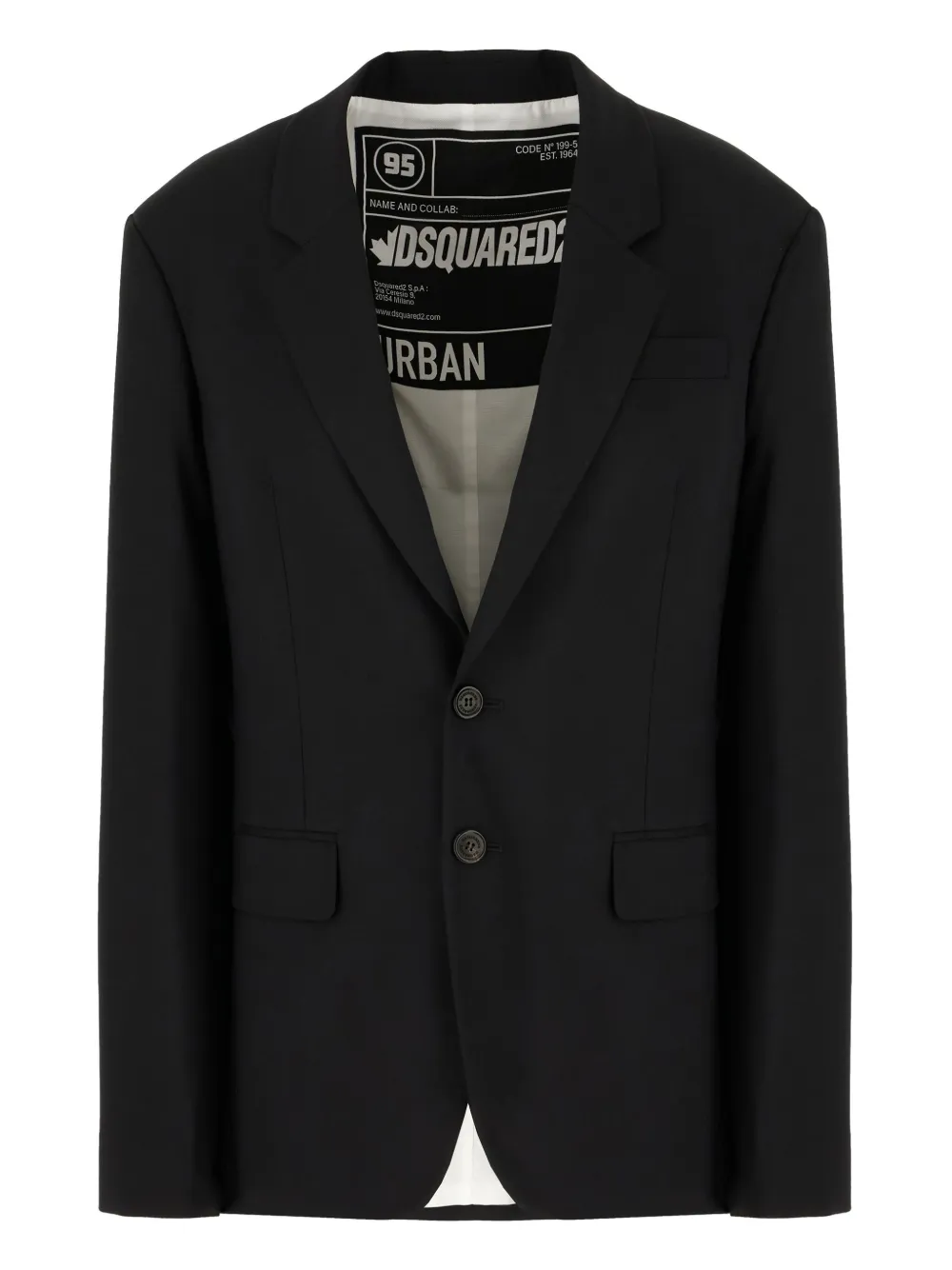 DSQUARED2 Blazer met enkele rij knopen - Zwart