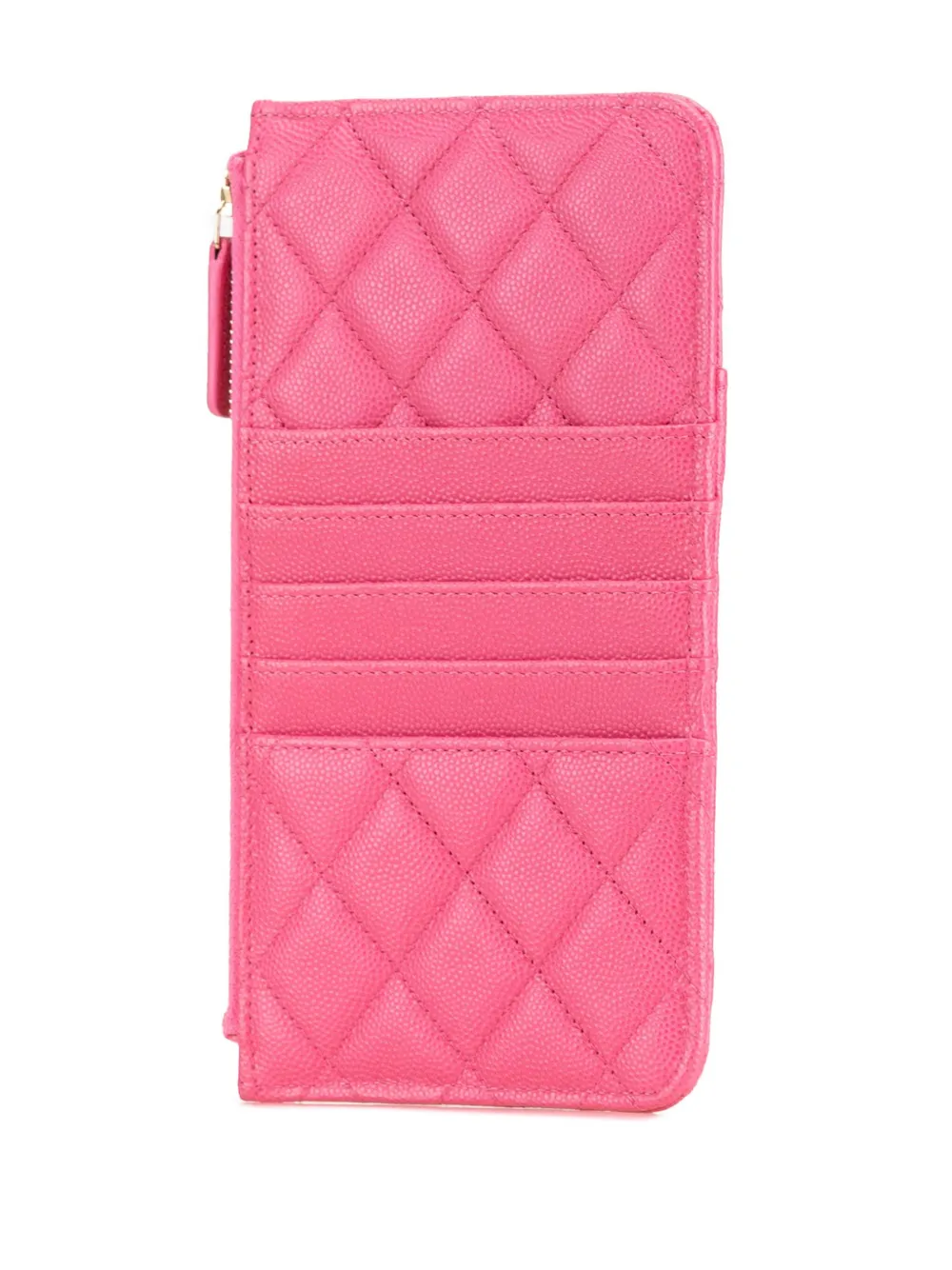 CHANEL Pre-Owned 2019 CC Quilted Caviar Flat Phone Case Wallet pouch | Image 2