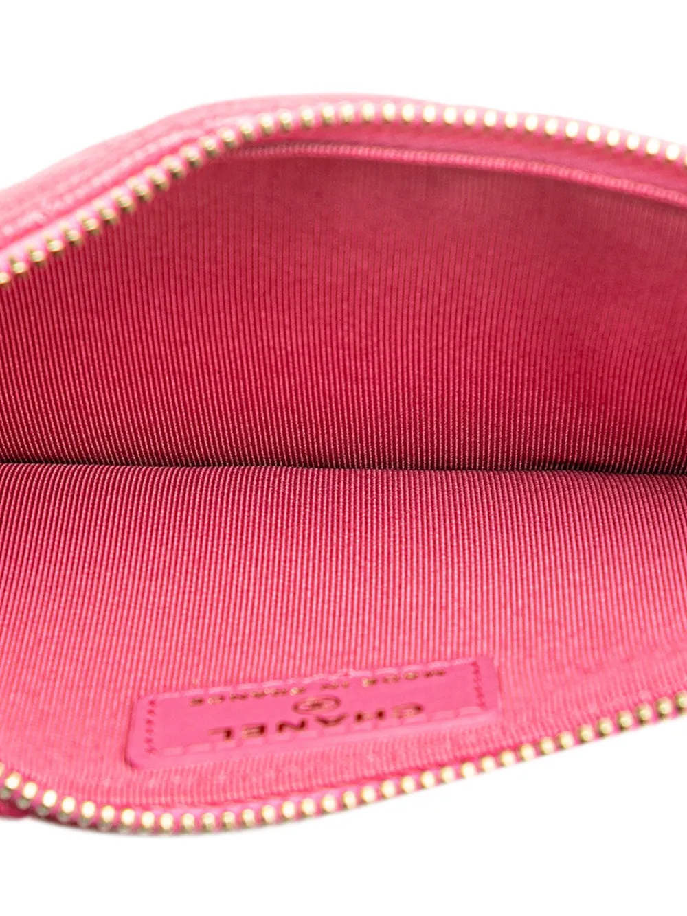 Pre-owned Chanel 2019 Cc Quilted Caviar Flat Phone Case Wallet Pouch In Pink