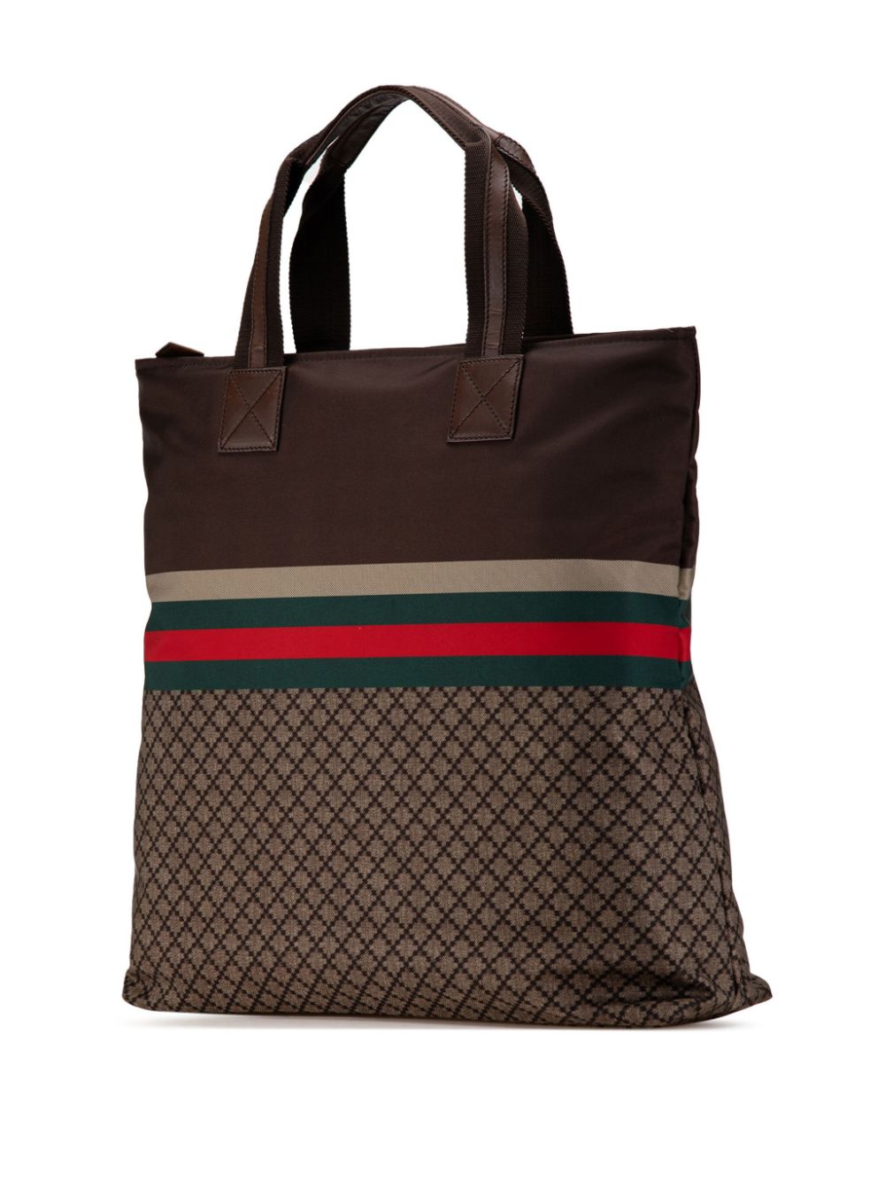 Gucci Pre-Owned 2000-2015 Diamante Web Nylon shopper - Bruin